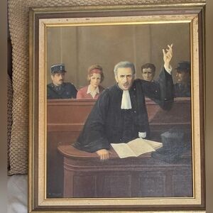 Original Signed Mid-Century Oil Painting by R. Houy